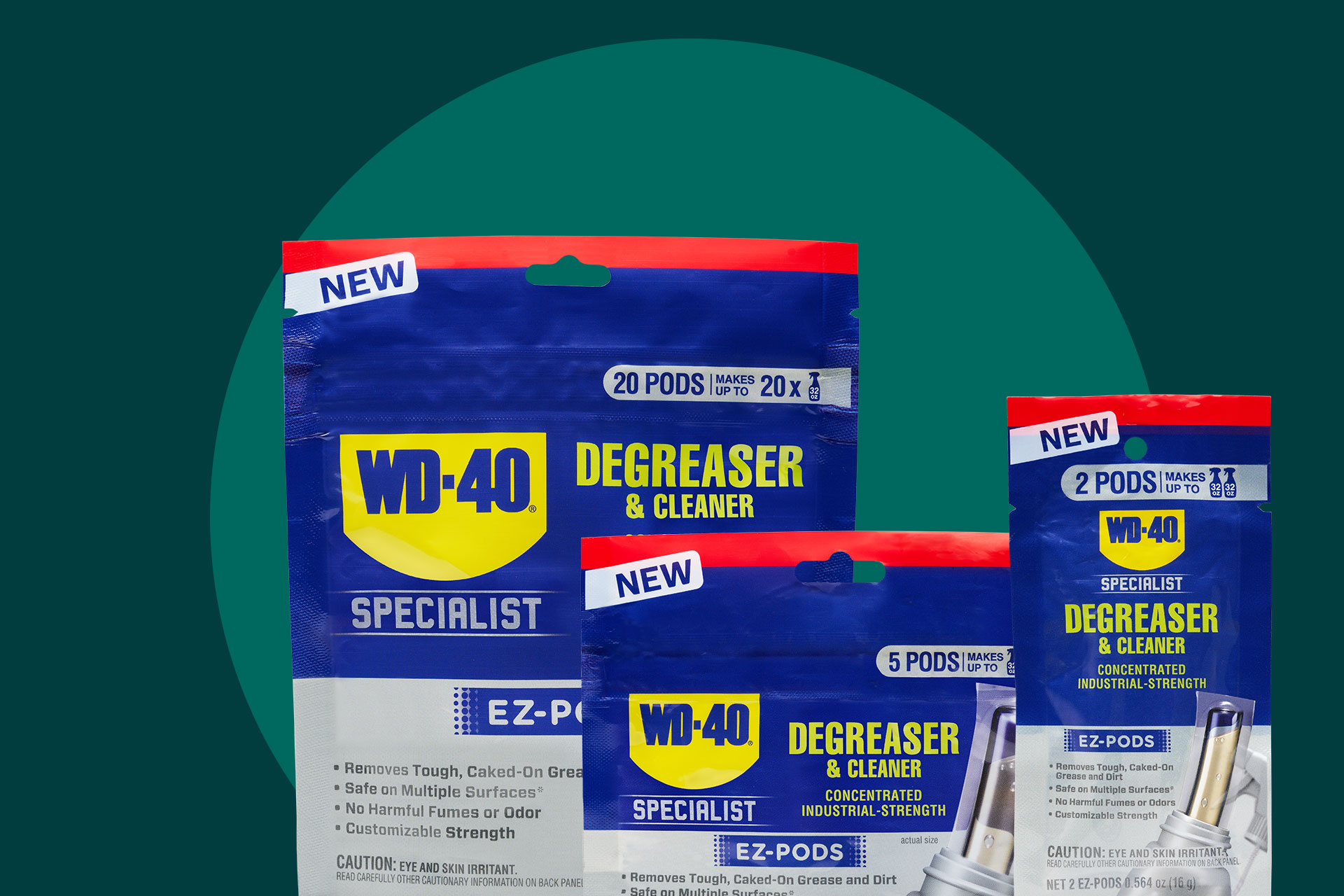 Family of WD-40 products in recyclable flexible packaging