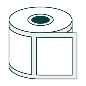 illustration of roll with blank labels for high-speed variable information VIP printing on thermal transfer and direct thermal printers