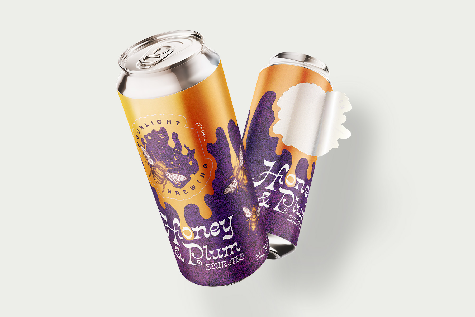 drink n peel label for craft beer cans with built in sticker